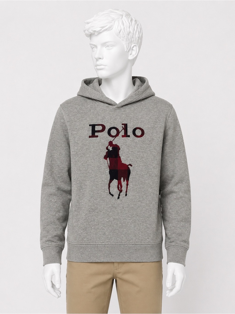 Polo by Ralph Lauren Gray Hoodie with Logo - Boys Large